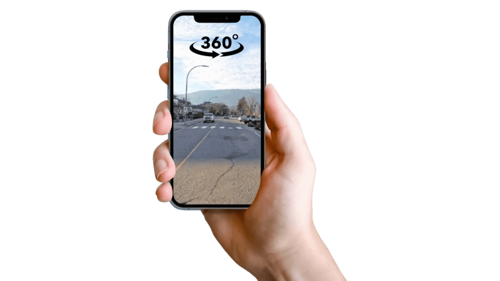Example 360 degree neighbourhood drive tour video showing how you can explore Okanagan BC streets online before moving